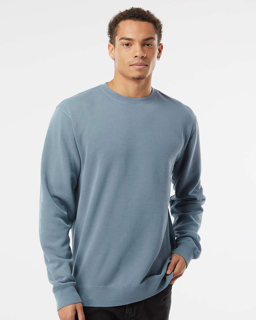 Love / Midweight Pigment-Dyed Crewneck Sweatshirt / Pigment Slate Blue / Hanukkah