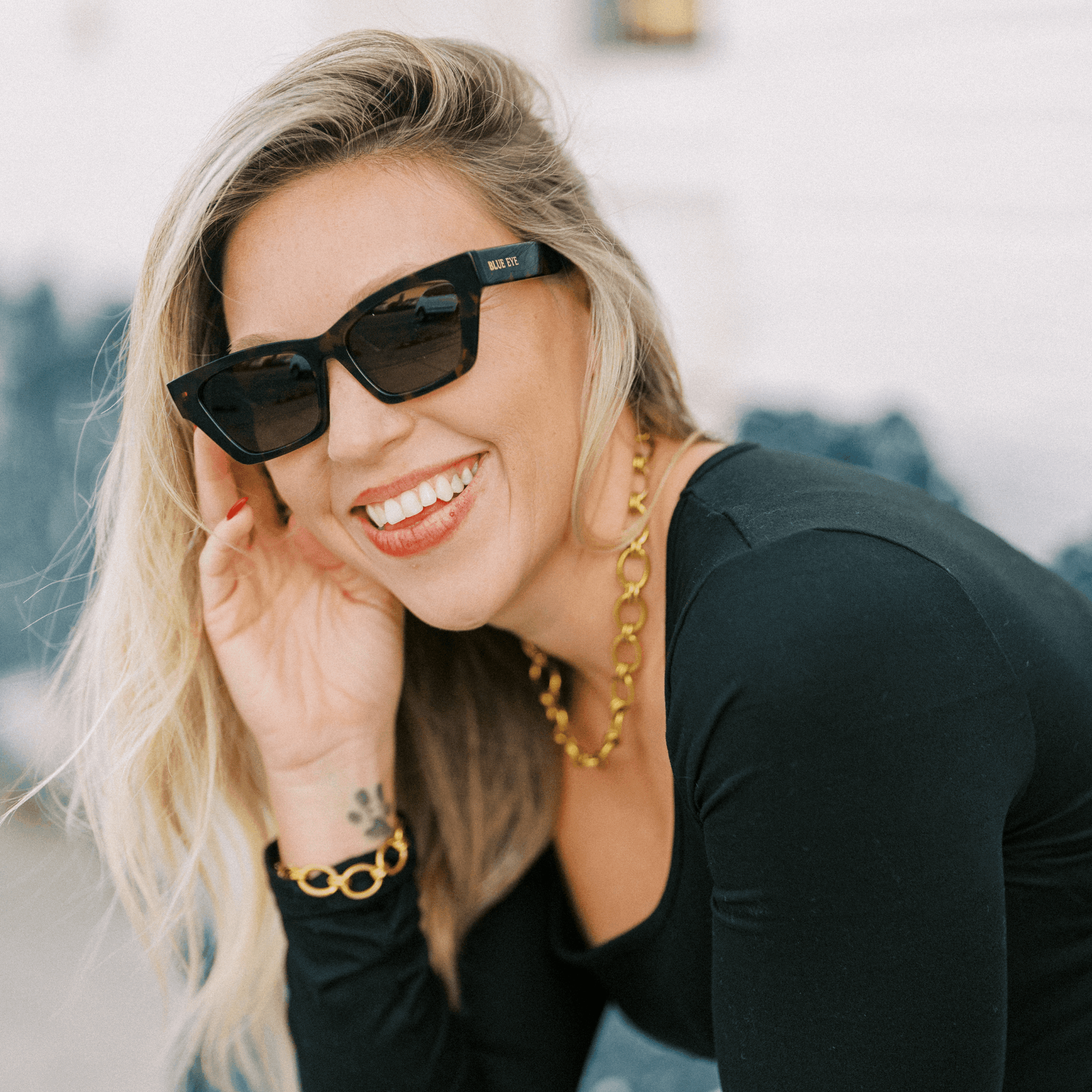 VIVIAN: TORTOISE Blue Eye Sunglasses