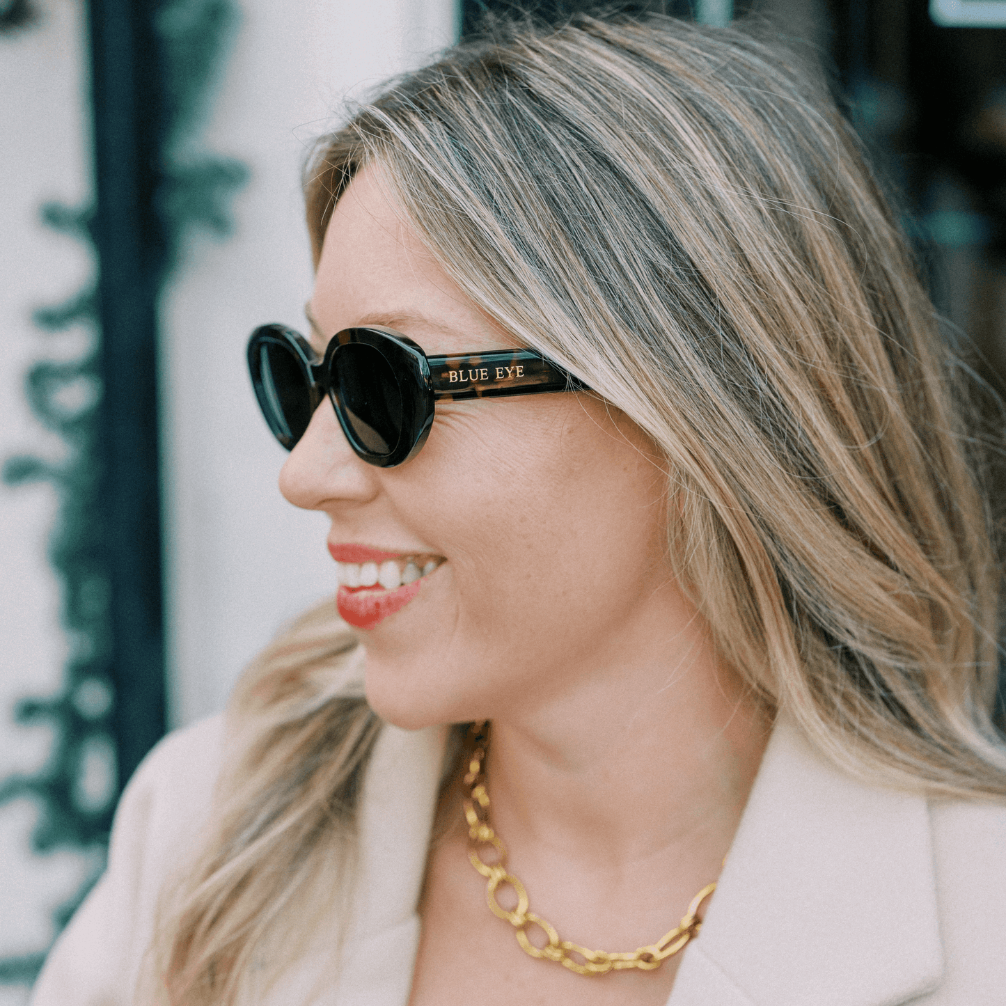 WINNIE: TORTOISE Blue Eye Sunglasses