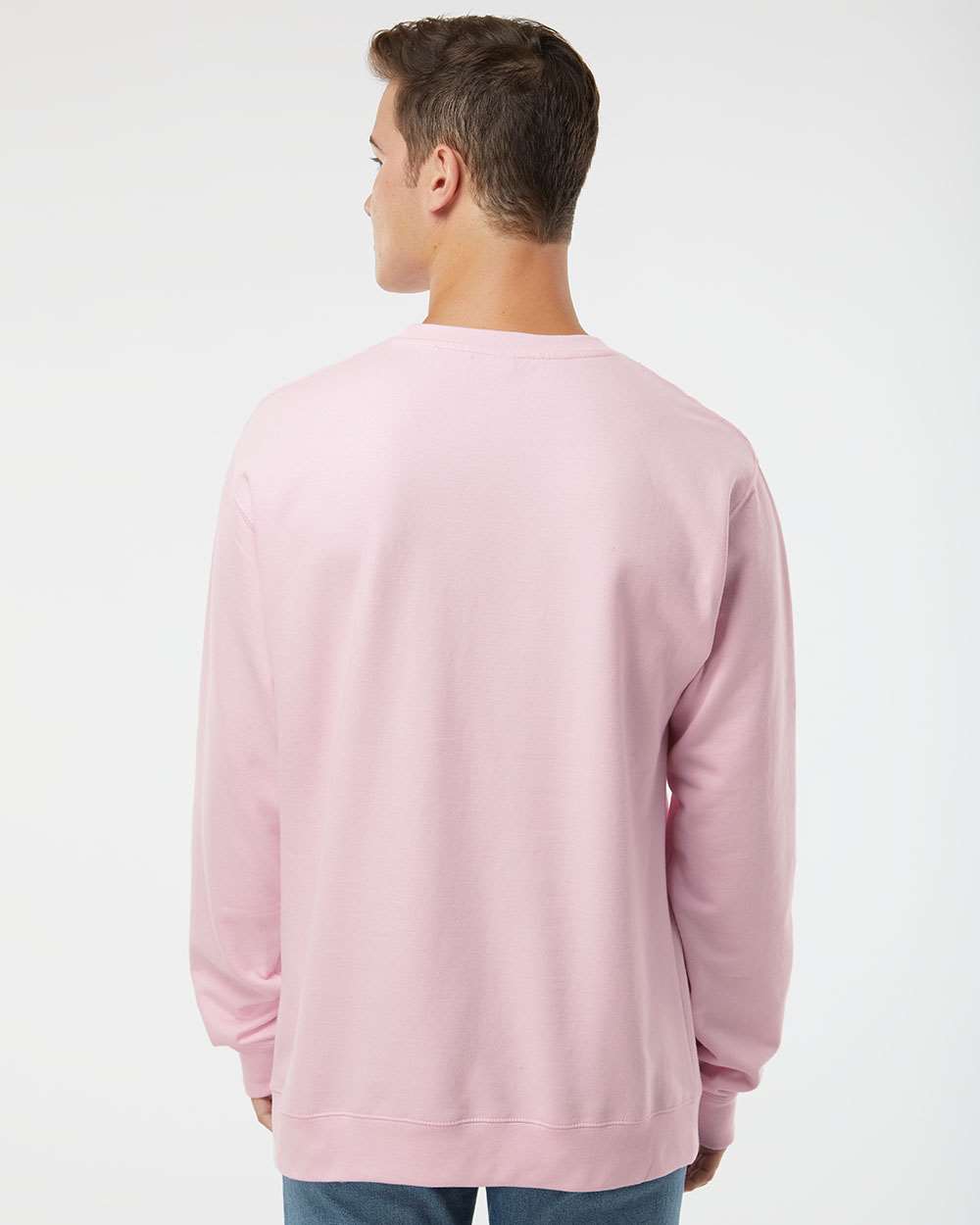 Embroidered Coquette Bow / Midweight Crewneck Sweatshirt / Light Pink / Valentine's Day