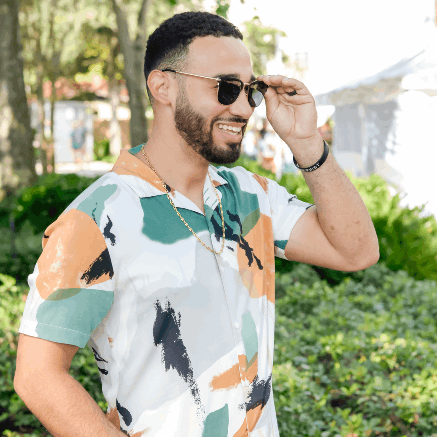 GRADY: WHITE GOLD Blue Eye Sunglasses