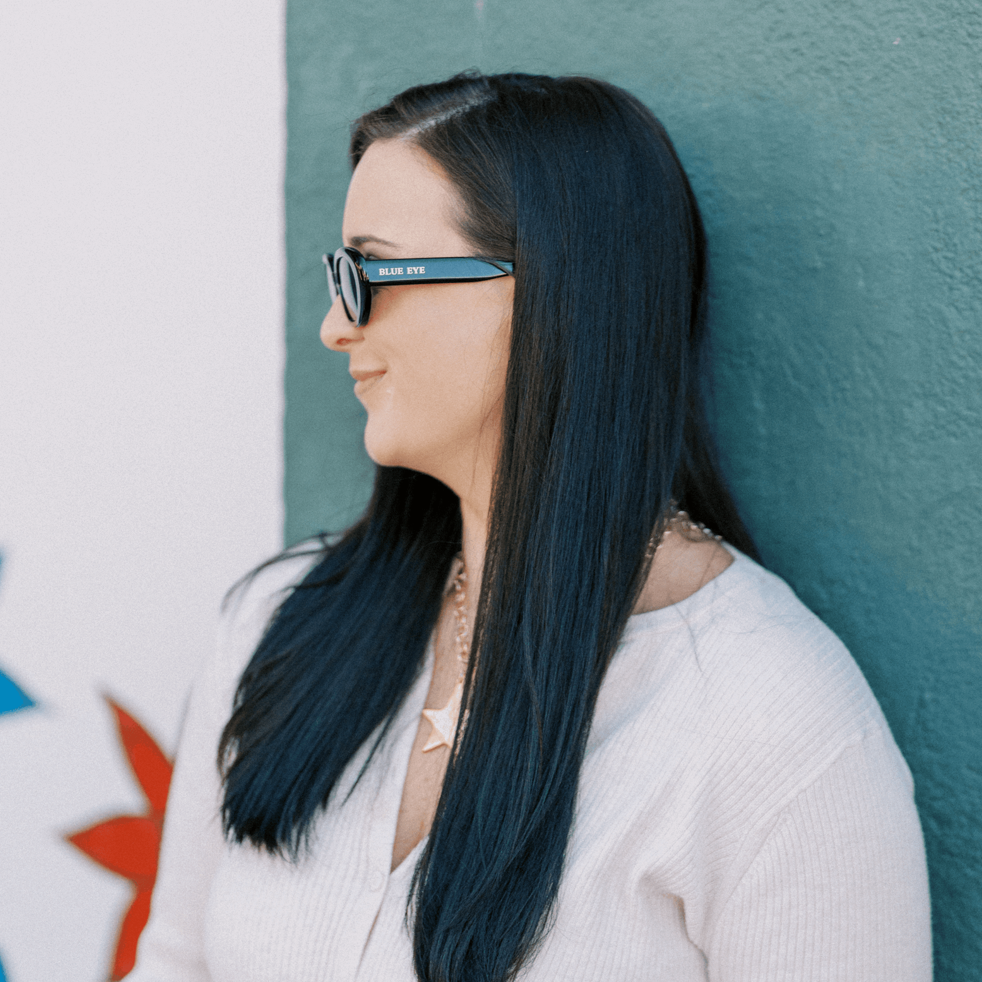 WINNIE: MIDNIGHT BLACK Blue Eye Sunglasses