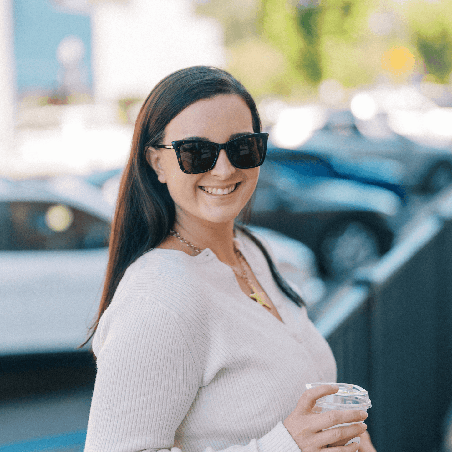 TONI: TORTOISE Blue Eye Sunglasses