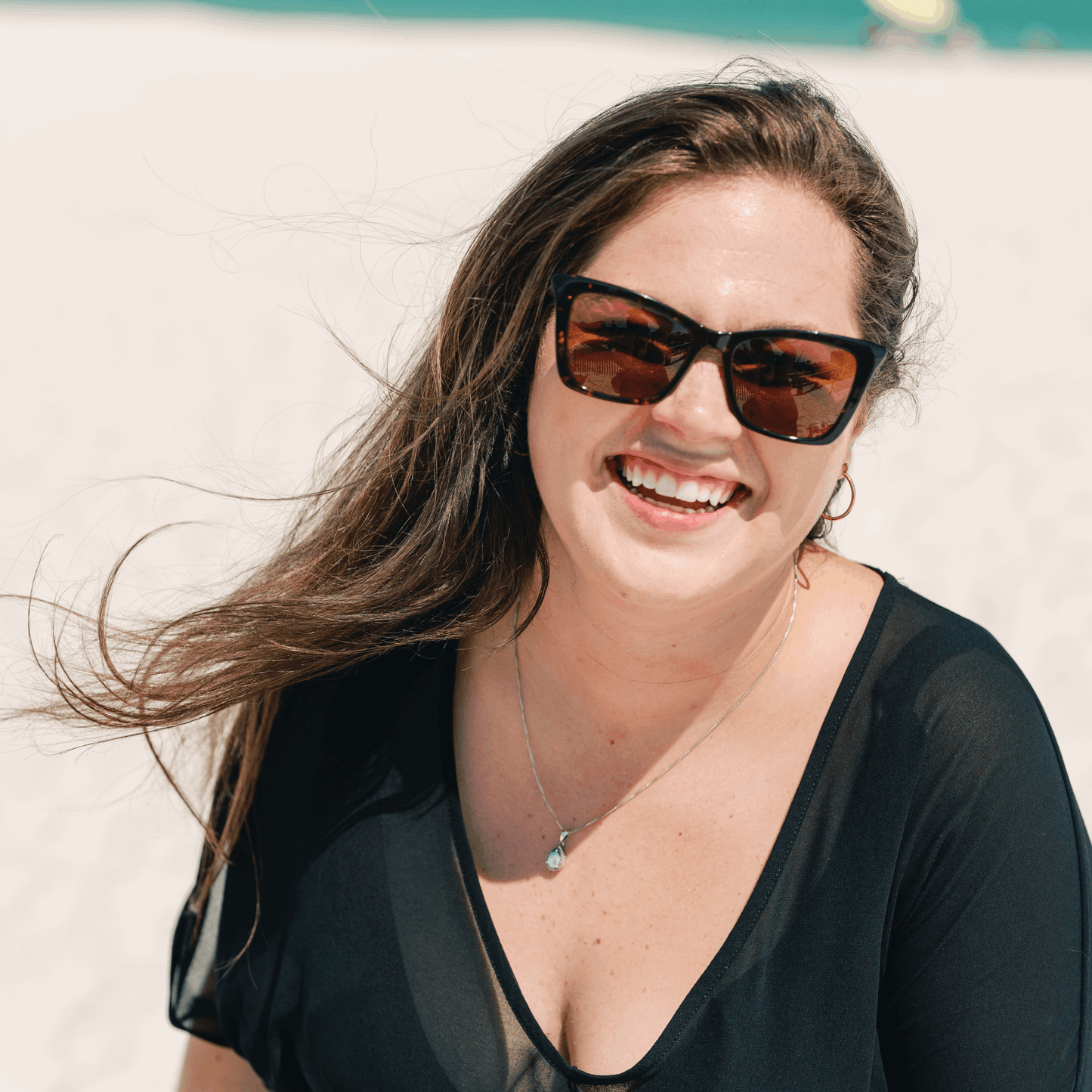 TONI: TORTOISE Blue Eye Sunglasses