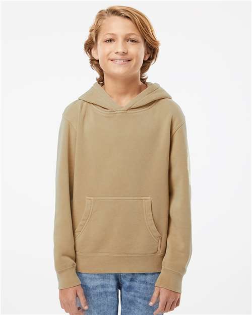 Youth Midweight Pigment-Dyed Hooded Sweatshirt / Sandstone / Norfolk Virginia