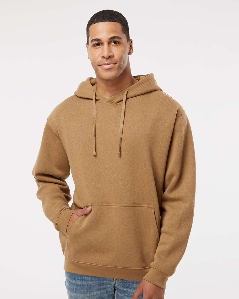 Embroidered Fleece Hoodie / Coyote Brown / Salt and Sand