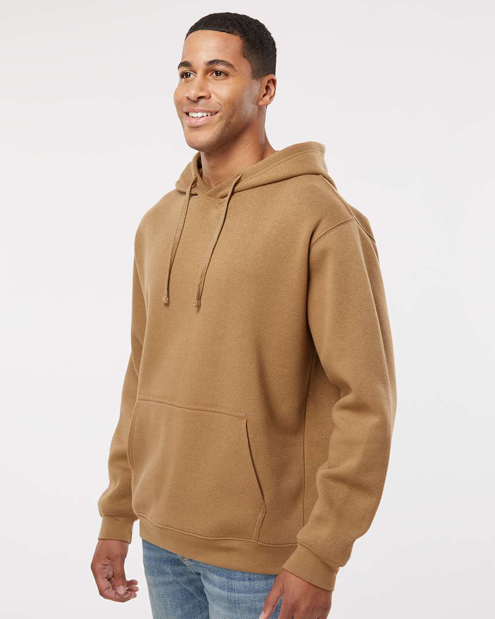 Embroidered Fleece Hoodie / Coyote Brown / Salt and Sand