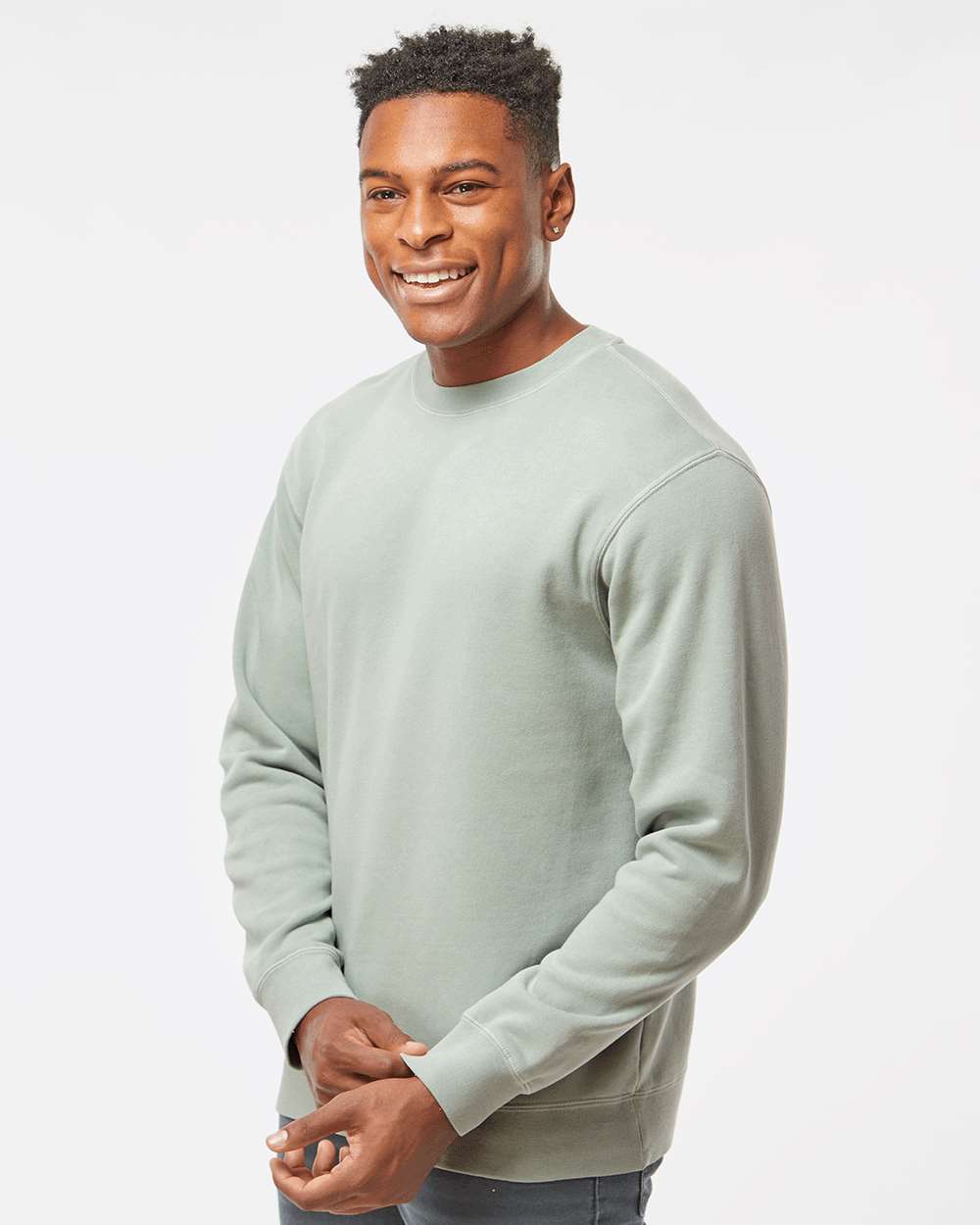 Midweight Pigment-Dyed Crewneck Sweatshirt / Pigment Sage / Coastal