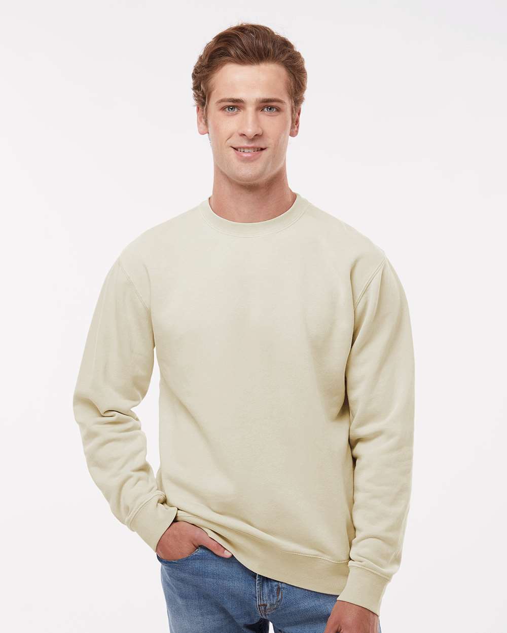 ahava. / Midweight Pigment-Dyed Crewneck Sweatshirt / Pigment Ivory / Hanukkah