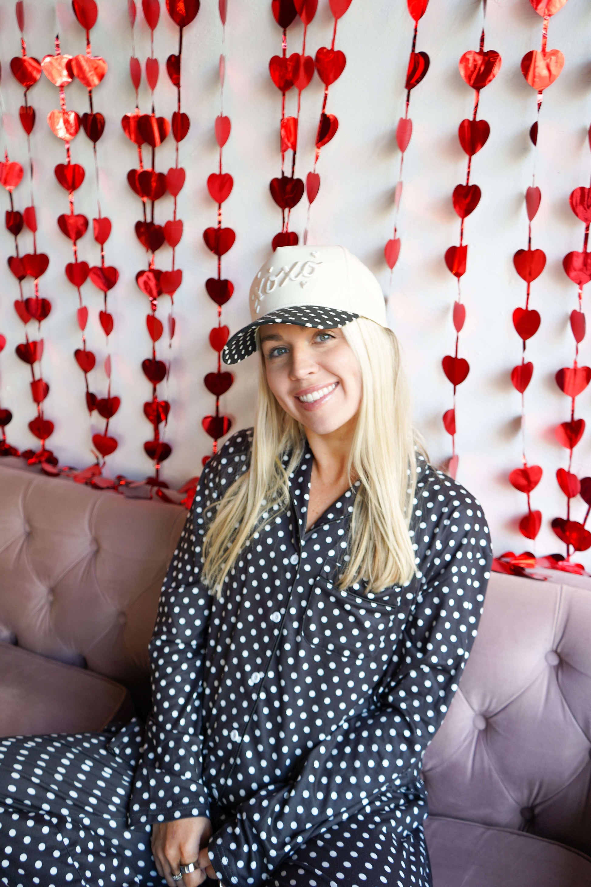 Xoxo - Black Polka Dot Vintage Trucker Hat KenzKustomz