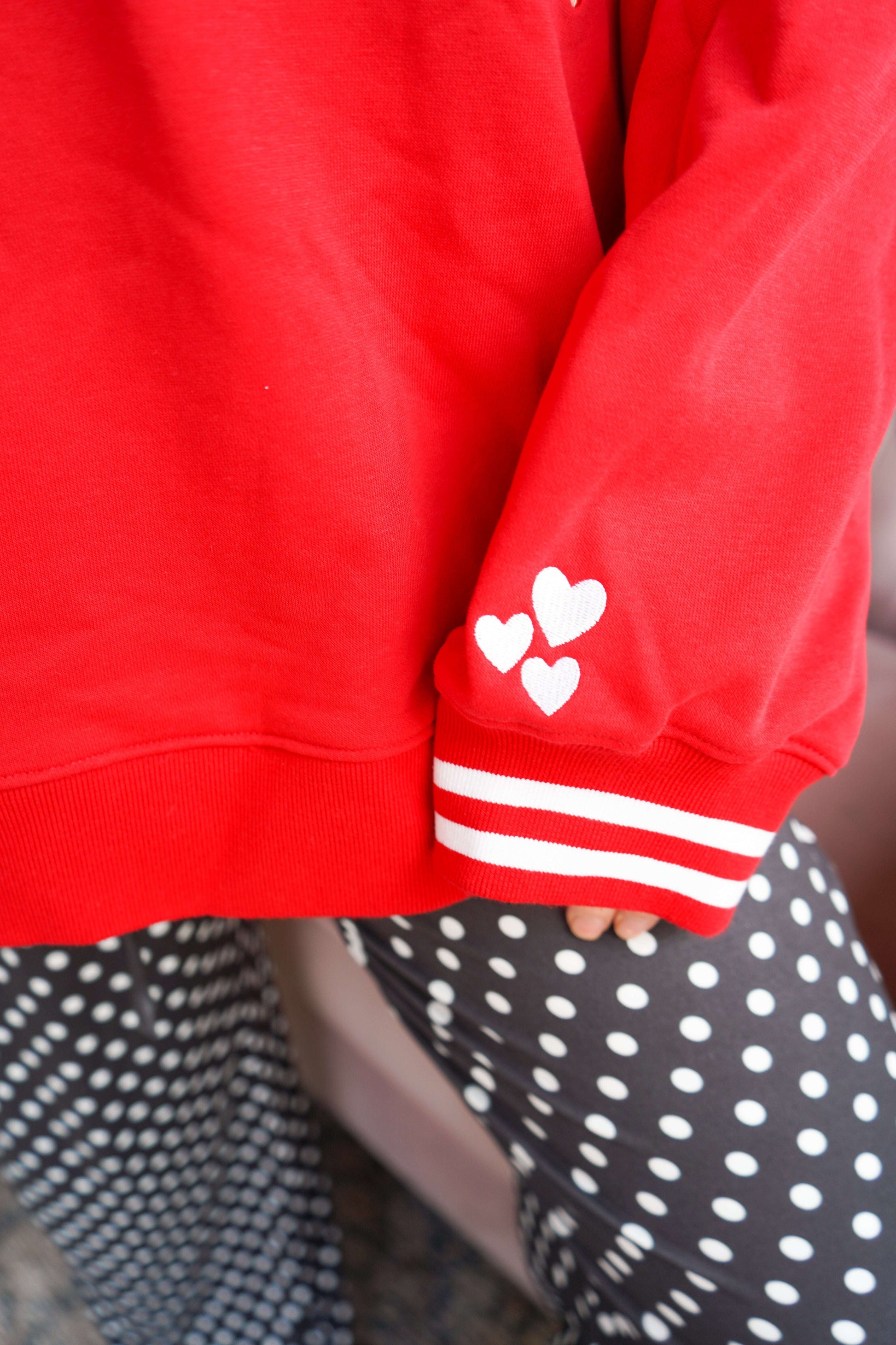 Loved - Red Vintage V-Neck Sweatshirt KenzKustomz