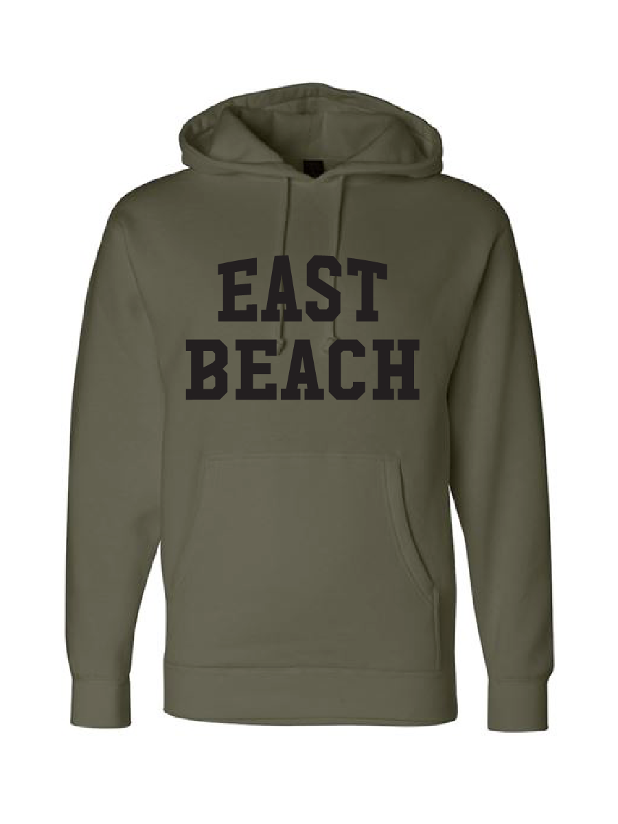 Heavyweight Hooded Pullover Sweatshirt / Army / East Beach