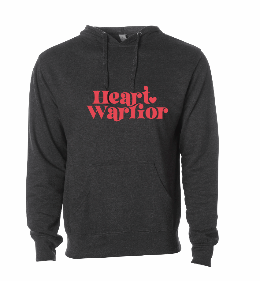 Heart Warrior / Midweight Hooded Sweatshirt / 5 Colors / Valentine's Day