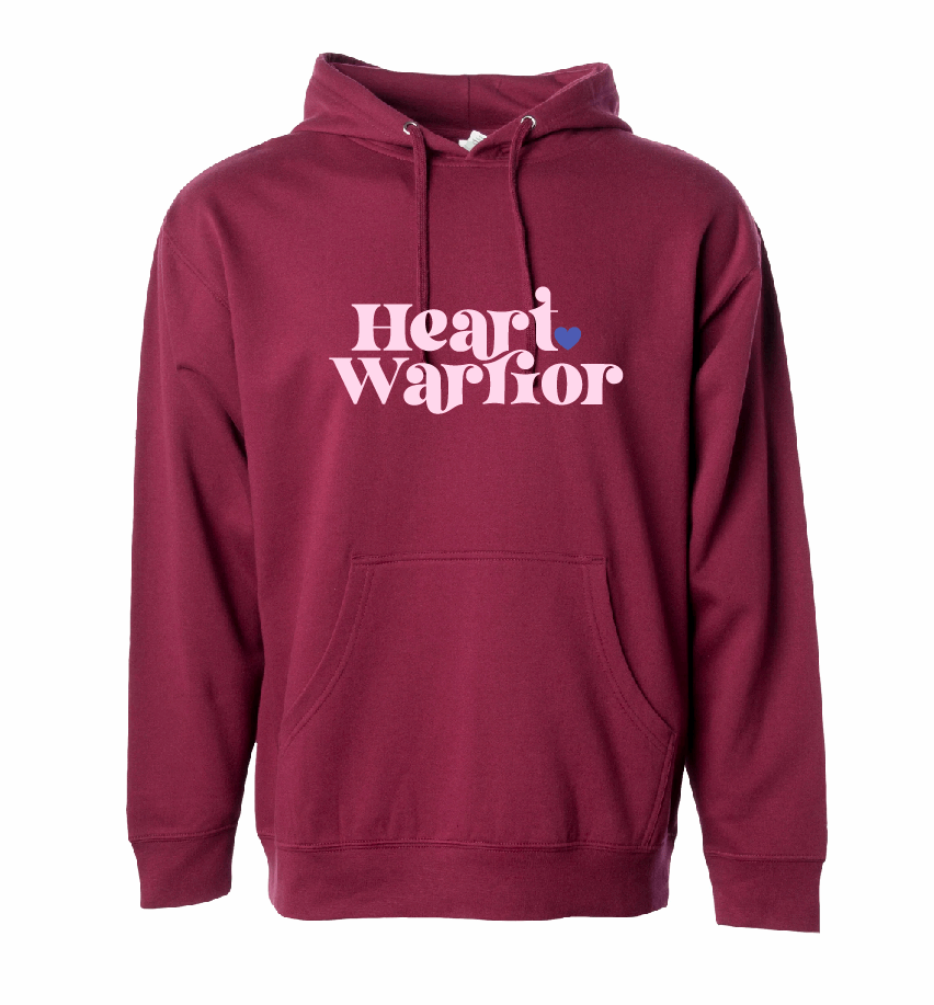 Heart Warrior / Midweight Hooded Sweatshirt / 5 Colors / Valentine's Day