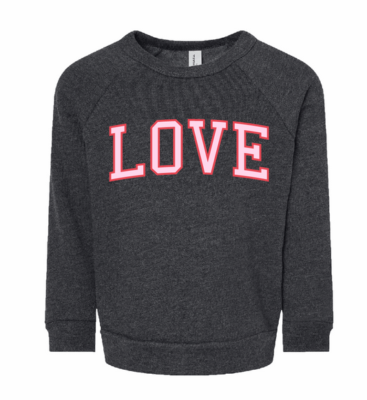 LOVE / Youth Sponge Fleece Crewneck Sweatshirt / 2 Colors / Valentine's Day