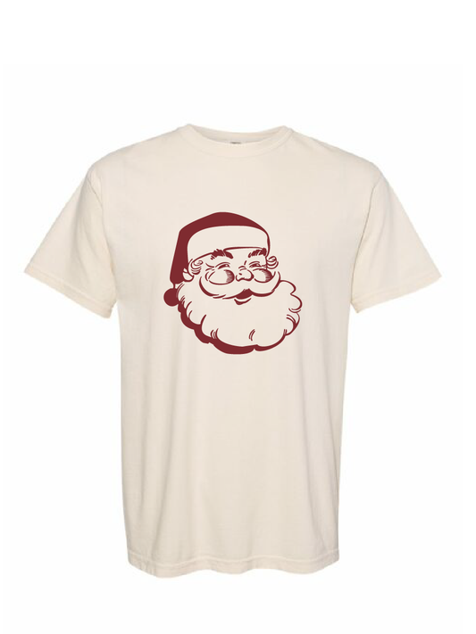 Vintage Santa / Heavyweight Ring Spun Tee / 3 Colors / Christmas