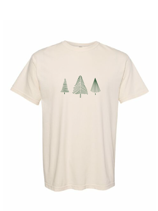 Trees / Heavyweight Ring Spun Tee / 3 Colors / Christmas