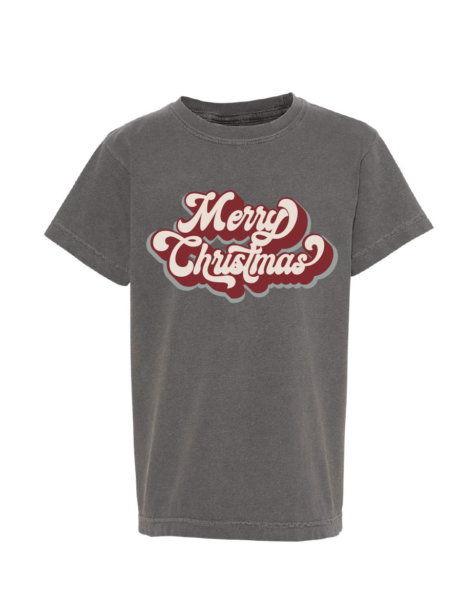 Merry Christmas / YOUTH Garment-Dyed Heavyweight T-Shirt / Pepper/ Christmas