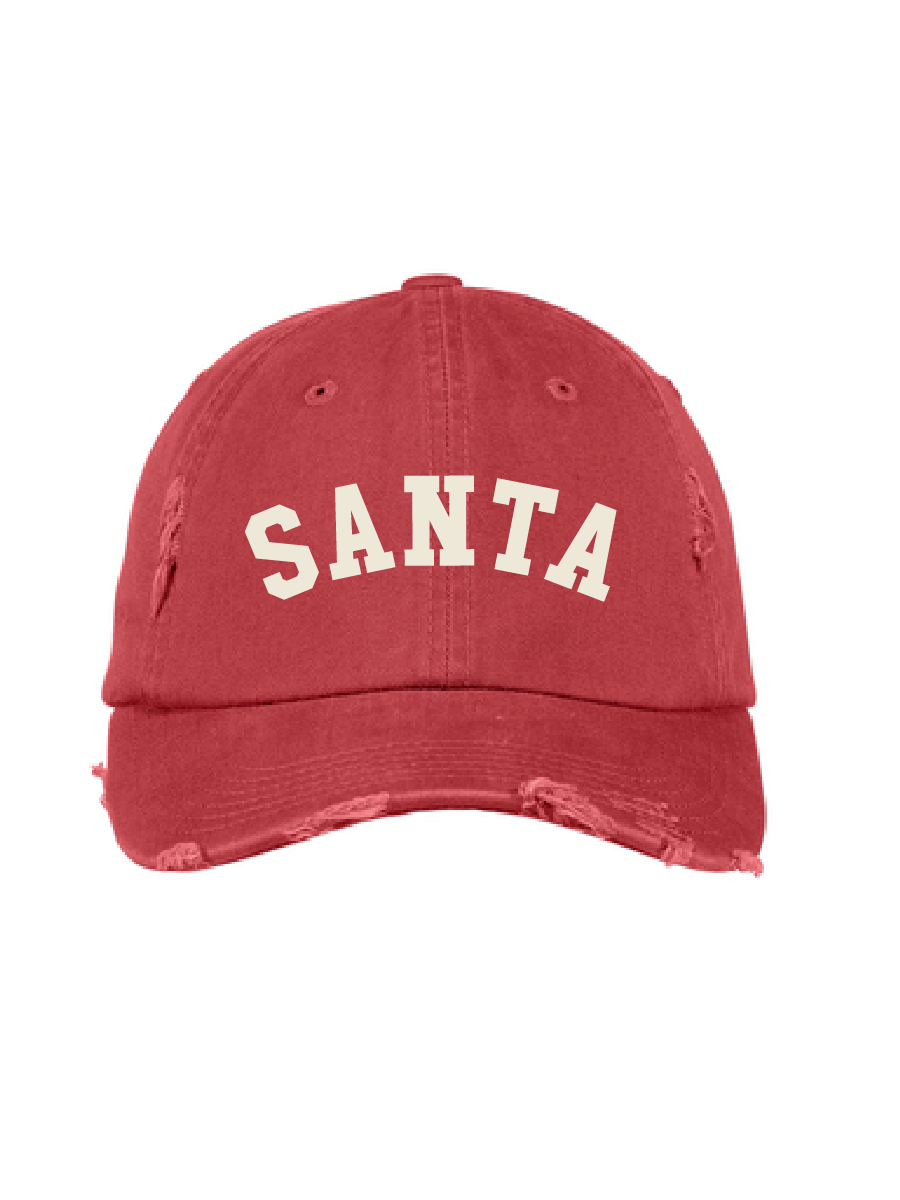 Santa / Distressed Cap / Dashing Red / Christmas