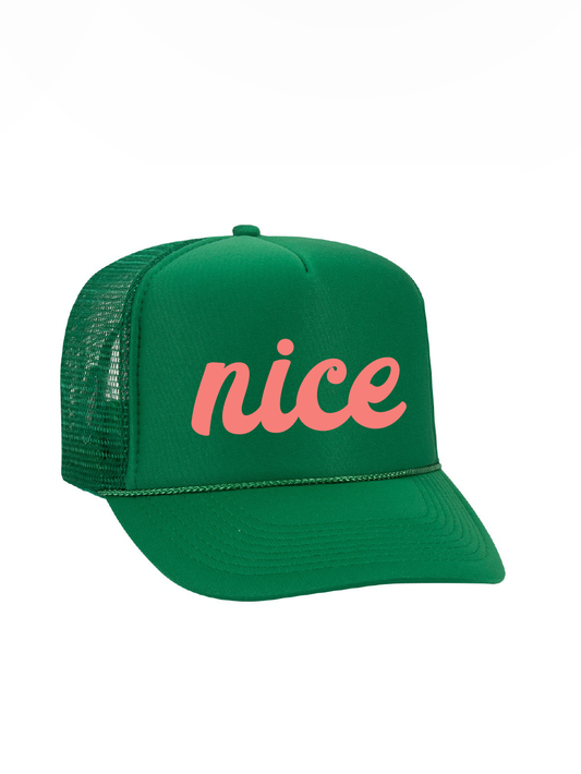 Nice Mid Crown Foam Trucker Hat / Christmas