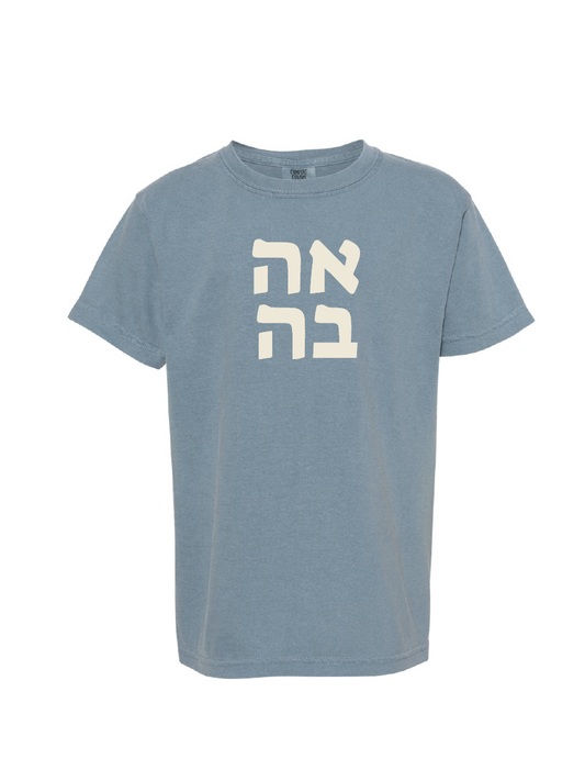 AHAVA (Love in Hebrew)-Youth Garment-Dyed Heavyweight T-Shirt / 4 colors / Hanukkah