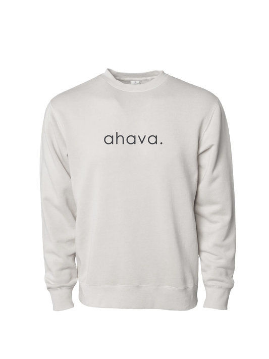 ahava. / Midweight Pigment-Dyed Crewneck Sweatshirt / Pigment Ivory / Hanukkah