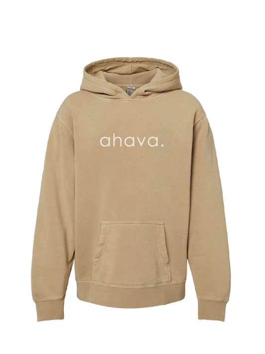 Youth Midweight Pigment-Dyed Hooded Sweatshirt / Sandstone / Hanukkah