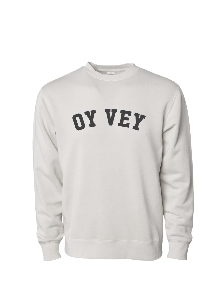 Oy Vey / Midweight Pigment-Dyed Crewneck Sweatshirt / Pigment Ivory / Hanukkah