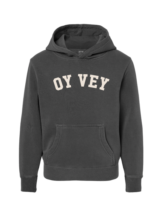 Youth Midweight Pigment-Dyed Hooded Sweatshirt / Pigment Black / Hanukkah