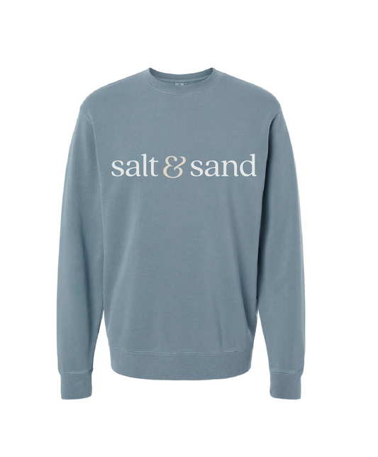 Midweight Pigment-Dyed Crewneck Sweatshirt / Pigment Slate  Blue / Coastal