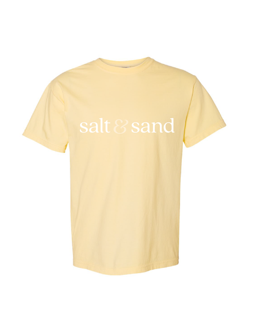 Salt & Sand / Heavyweight Ring Spun Tee / Neon Lemon / Coastal