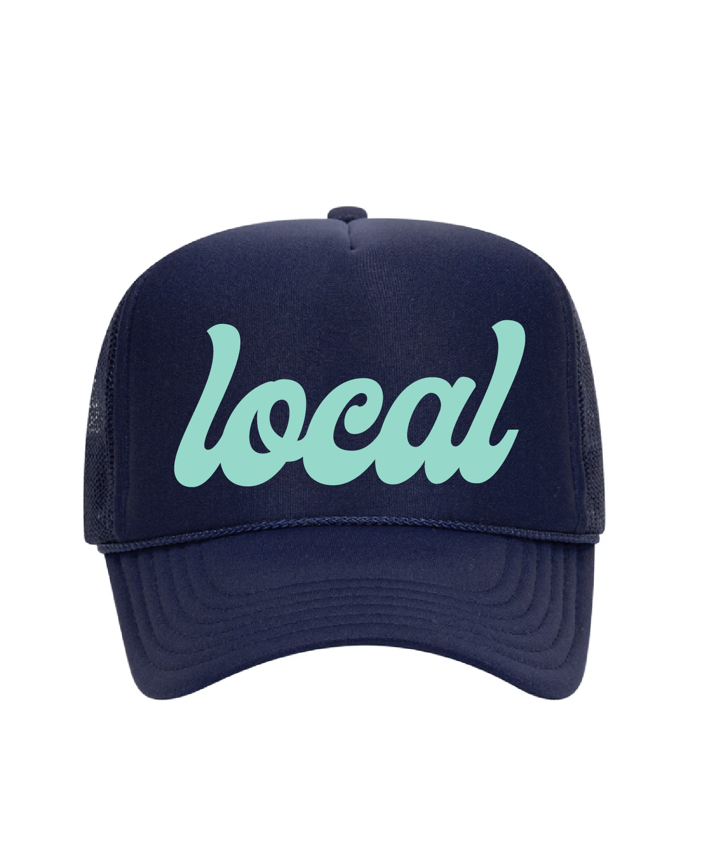 Local / Foam Trucker Hat / Navy + Teal  / Coastal