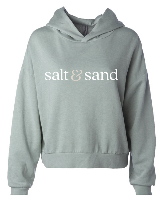 California Wave Wash Crop Hoodie & Jogger Set / Coastal