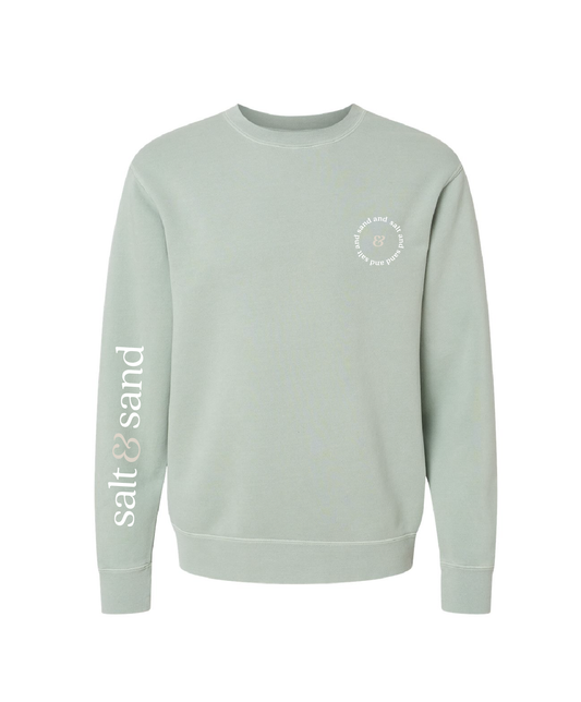 Midweight Pigment-Dyed Crewneck Sweatshirt / Pigment Sage / Coastal