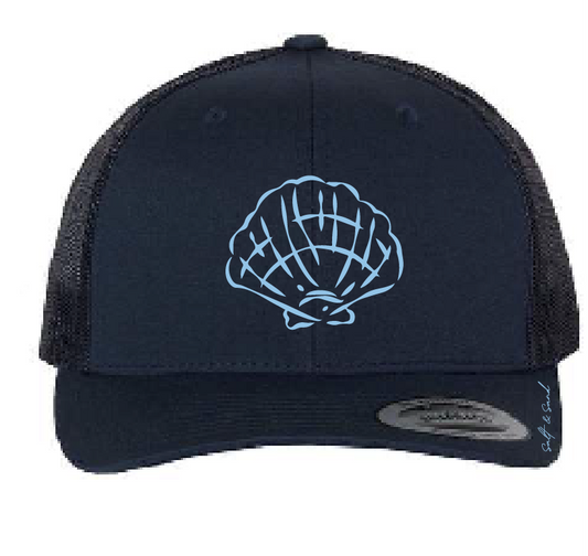 Shell Trucker Cap / Navy / Coastal