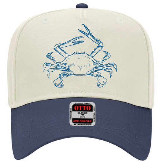 Crab Mid Profile Baseball Cap / Navy / Coastal