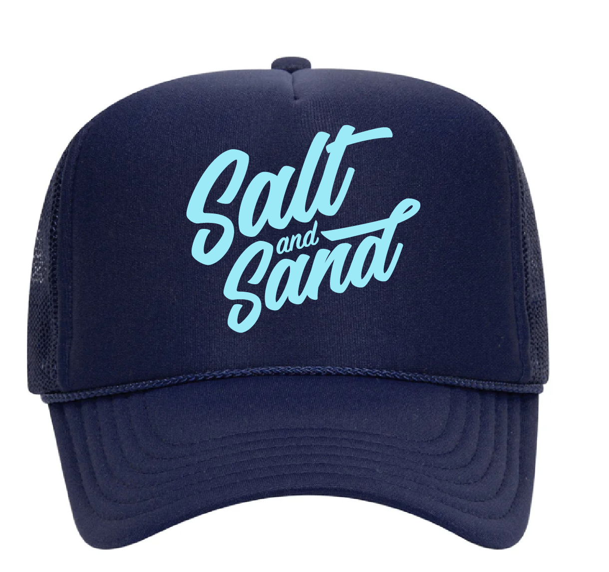 High Crown Foam Trucker Hat / Navy / Salt and Sand