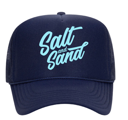 High Crown Foam Trucker Hat / Navy / Salt and Sand