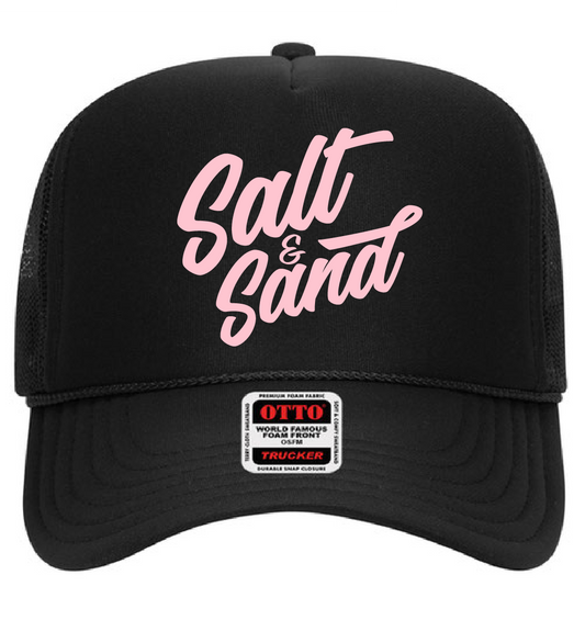 High Crown Foam Trucker Hat / Black / Salt and Sand