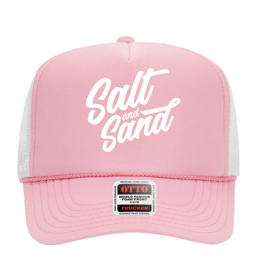 High Crown Foam Trucker Hat / Pink/White / Salt and Sand