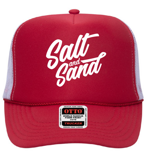 High Crown Foam Trucker Hat / Red/White / Salt and Sand