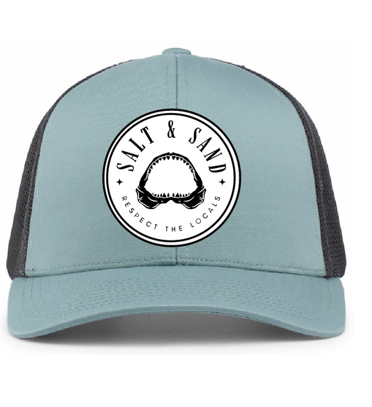 Shark Trucker Snapback Cap / Smoke Blue / Salt and Sand