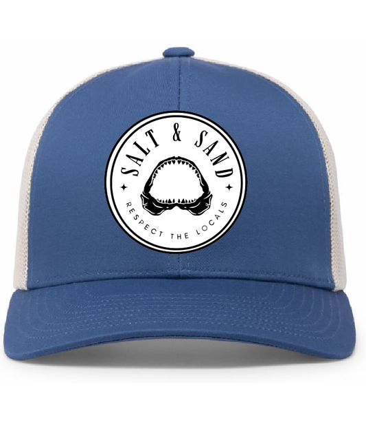Shark Trucker Snapback Cap / Ocean Blue / Salt and Sand