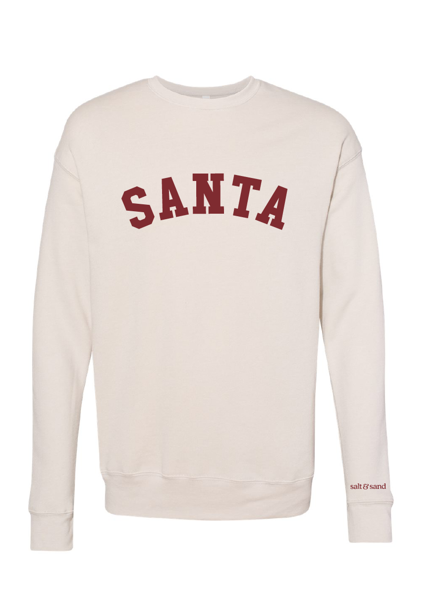 SANTA / YOUTH Elevated Fleece Crewneck Sweatshirt / Natural Heather / Christmas