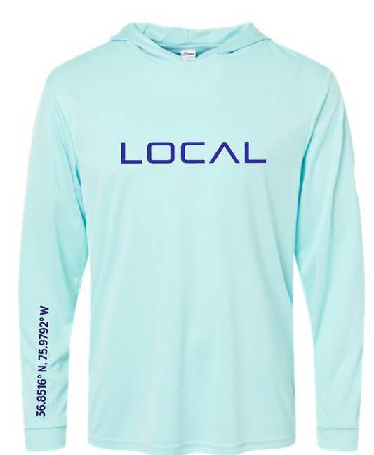 Bahama Performance Hooded Long Sleeve UPF 50+ Tee / AQUA / Local