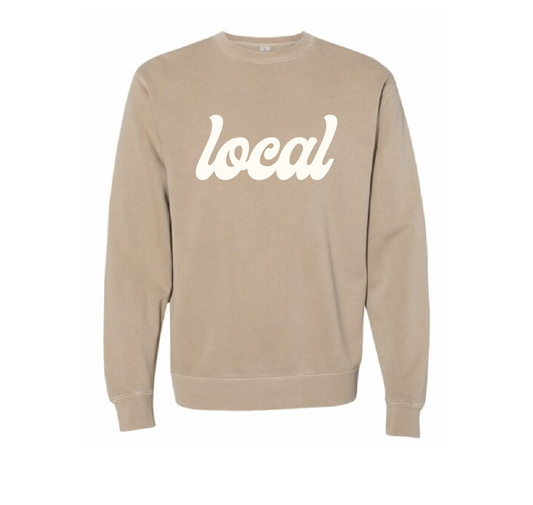 Midweight Pigment-Dyed Crewneck Sweatshirt /Sandstone / Local
