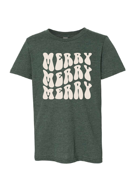 Merry Merry Merry / Unisex Heather Softstyle Short Sleeve Tee / 2 Colors / Christmas
