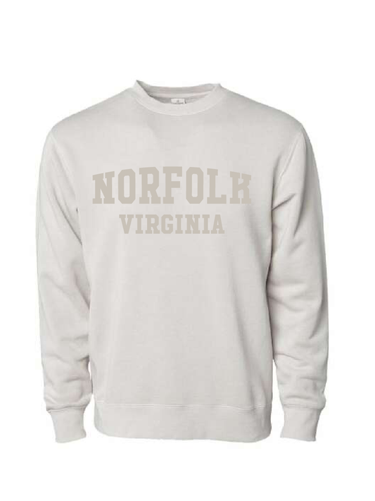 Midweight Pigment-Dyed Crewneck Sweatshirt / Pigment Ivory / Norfolk Virginia