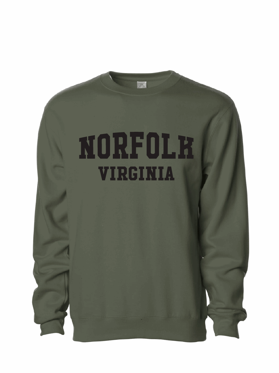 Midweight Crewneck Sweatshirt / Army / Norfolk Virginia