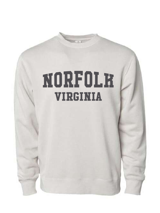 Midweight Pigment-Dyed Crewneck Sweatshirt / Pigment Ivory / Norfolk Virginia